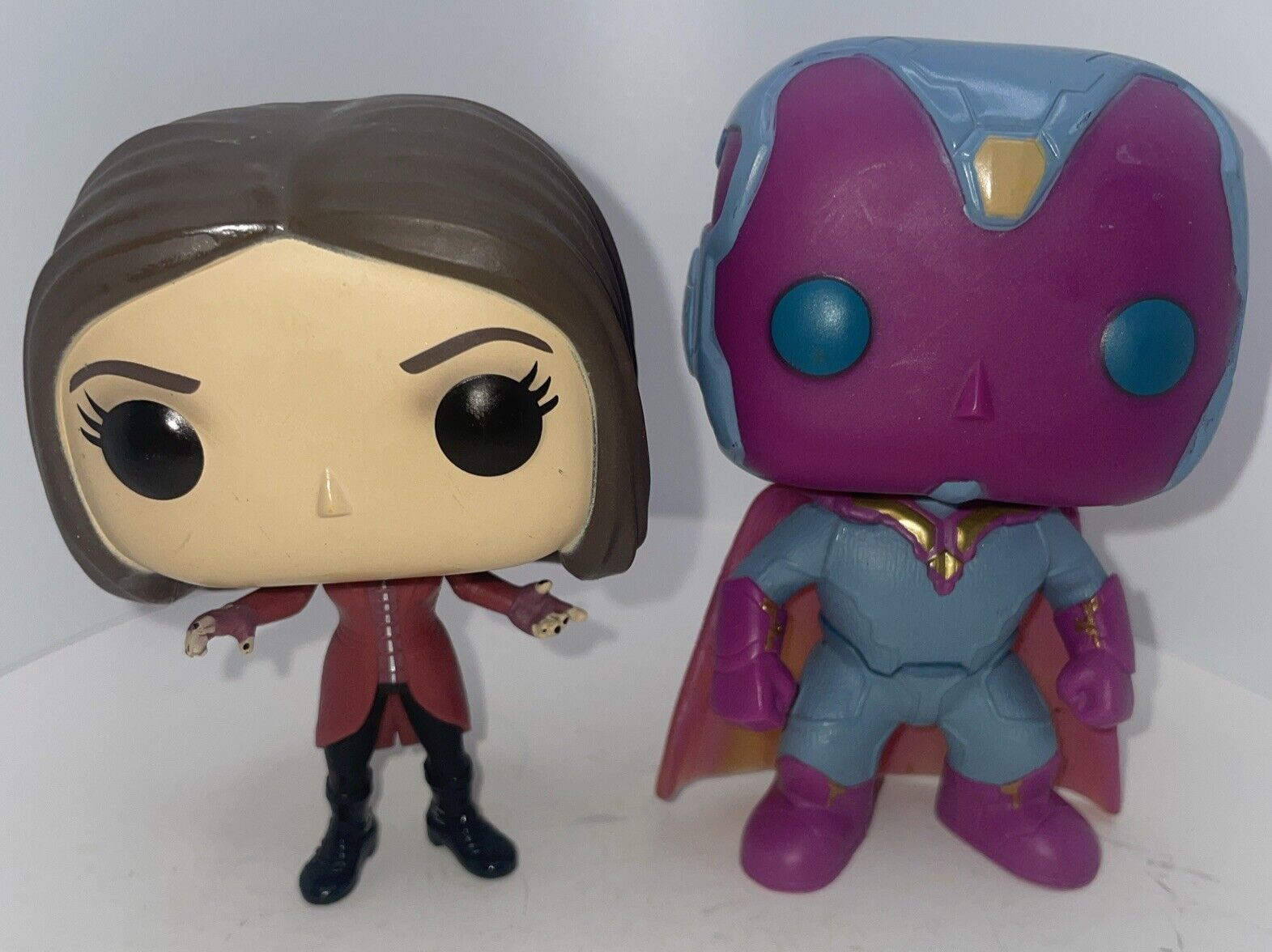 Funko Pop Marvel Avengers Lot Scarlet Witch And Vision Bobbleheads Loose No Box