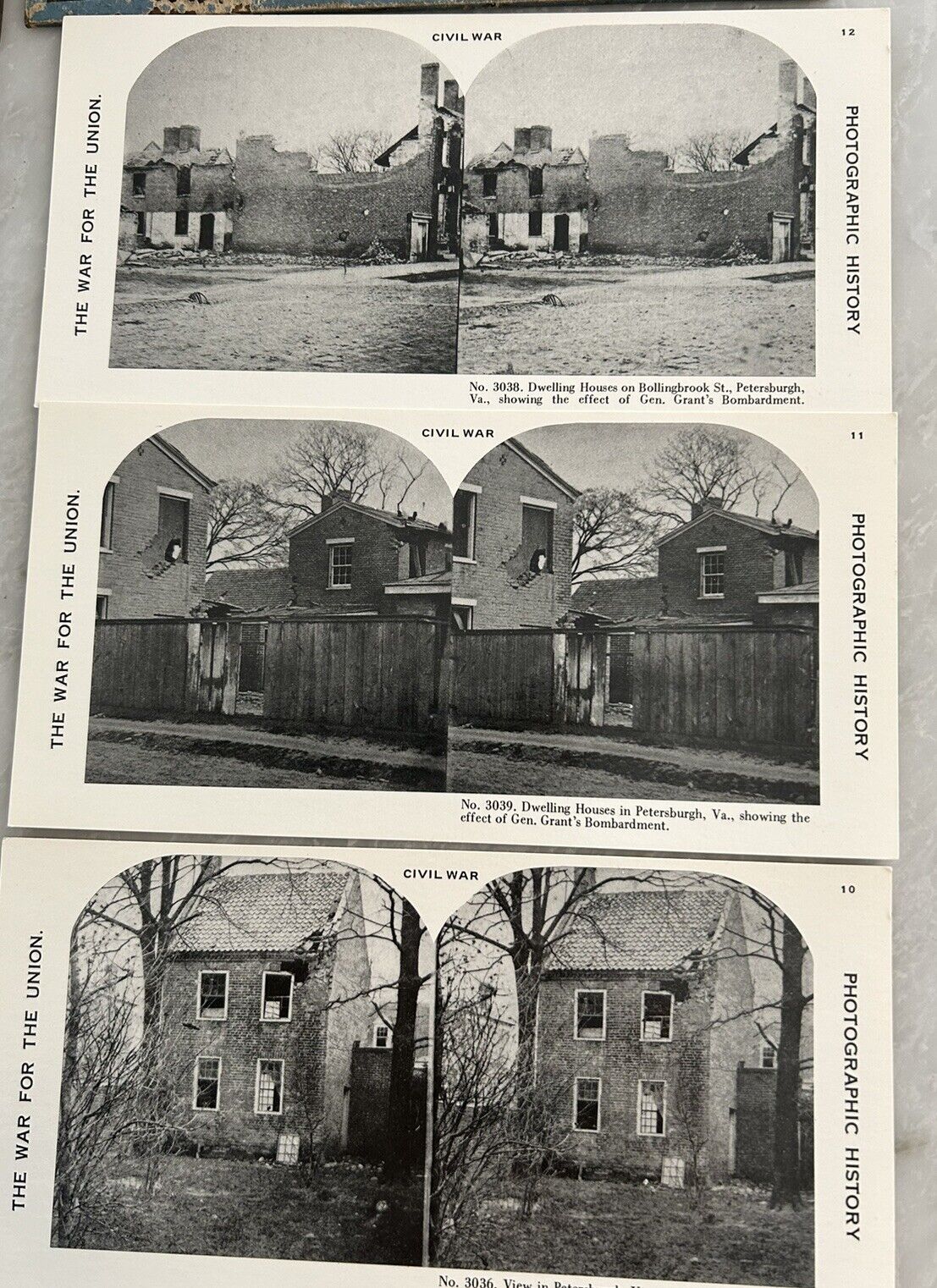 1978 Repro Stereoscopic Cards Civil War Grant's Bombardment Petersburg Va. READ