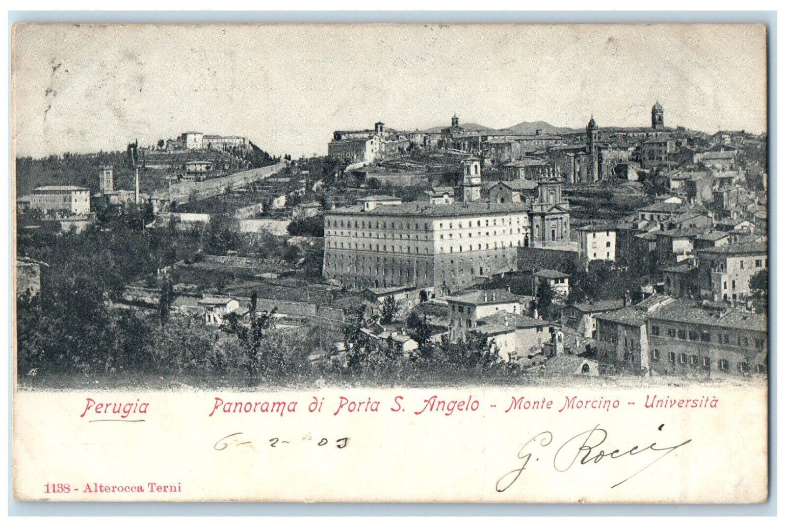 1910 Panorama Di Porta S. Angelo Monte Morcino Perugia Italy Postcard