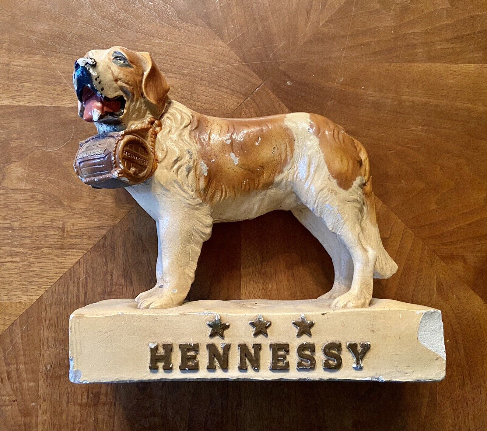Vintage Hennessy Saint Bernard Dog Bar Display Collectible