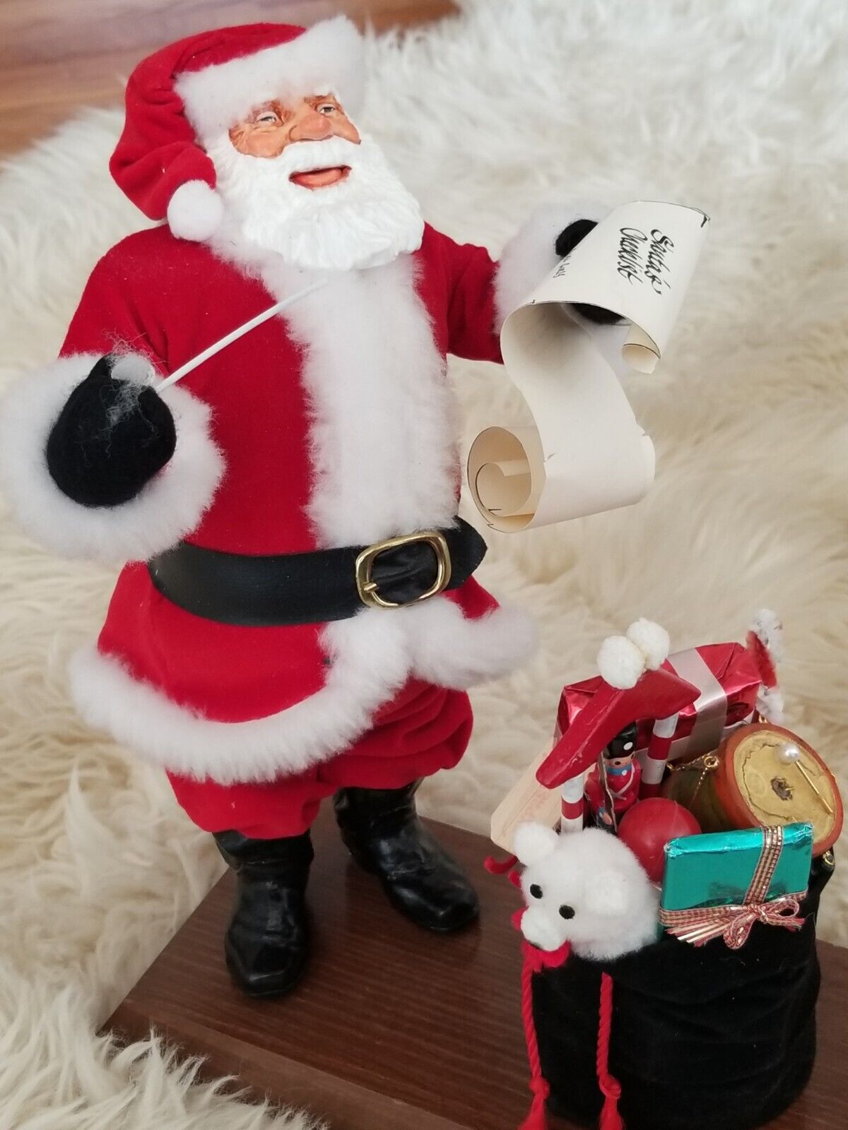 *RARE* VTG 1980 SIMPICH Character Dolls HANDMADE Santa Claus w/Toy Bag + List