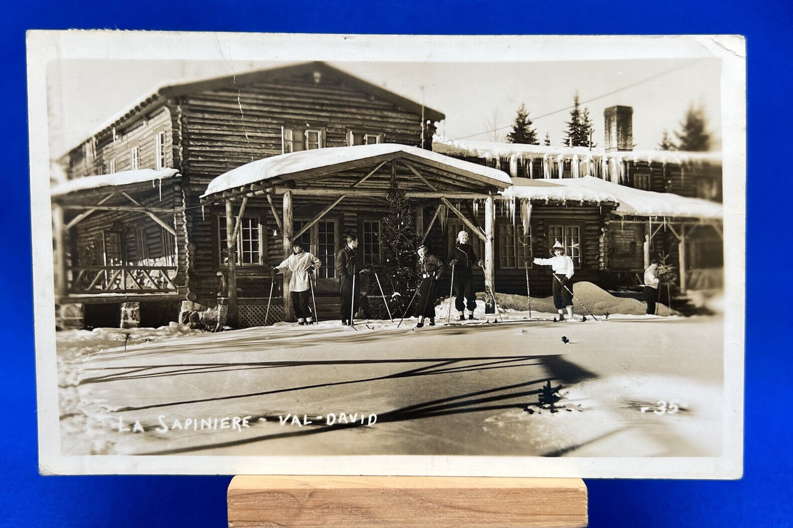 RPPC La Sapieniere Val-David Que. Lodge Canada Posted 1948 Photo Postcard