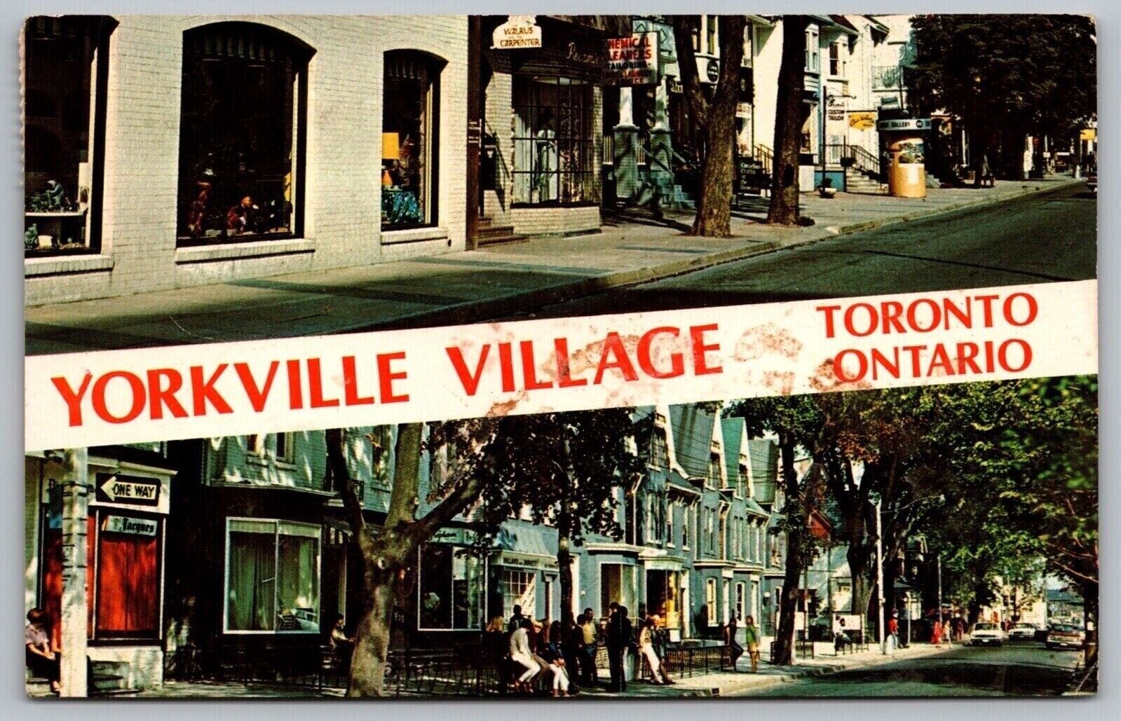 Toronto Ontario Canada Yorkville Village Multi View Chrome Cancel WOB Postcard