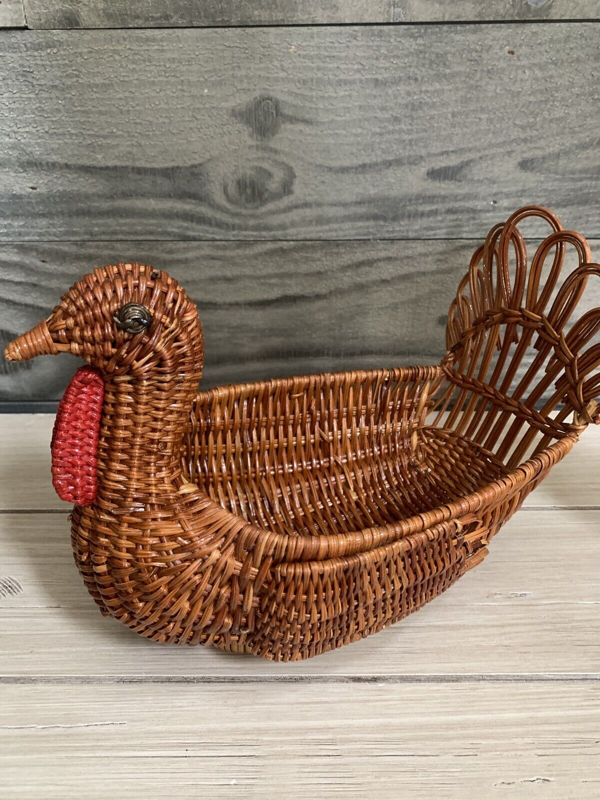 Turkey Wicker Basket Cottagecore Decor