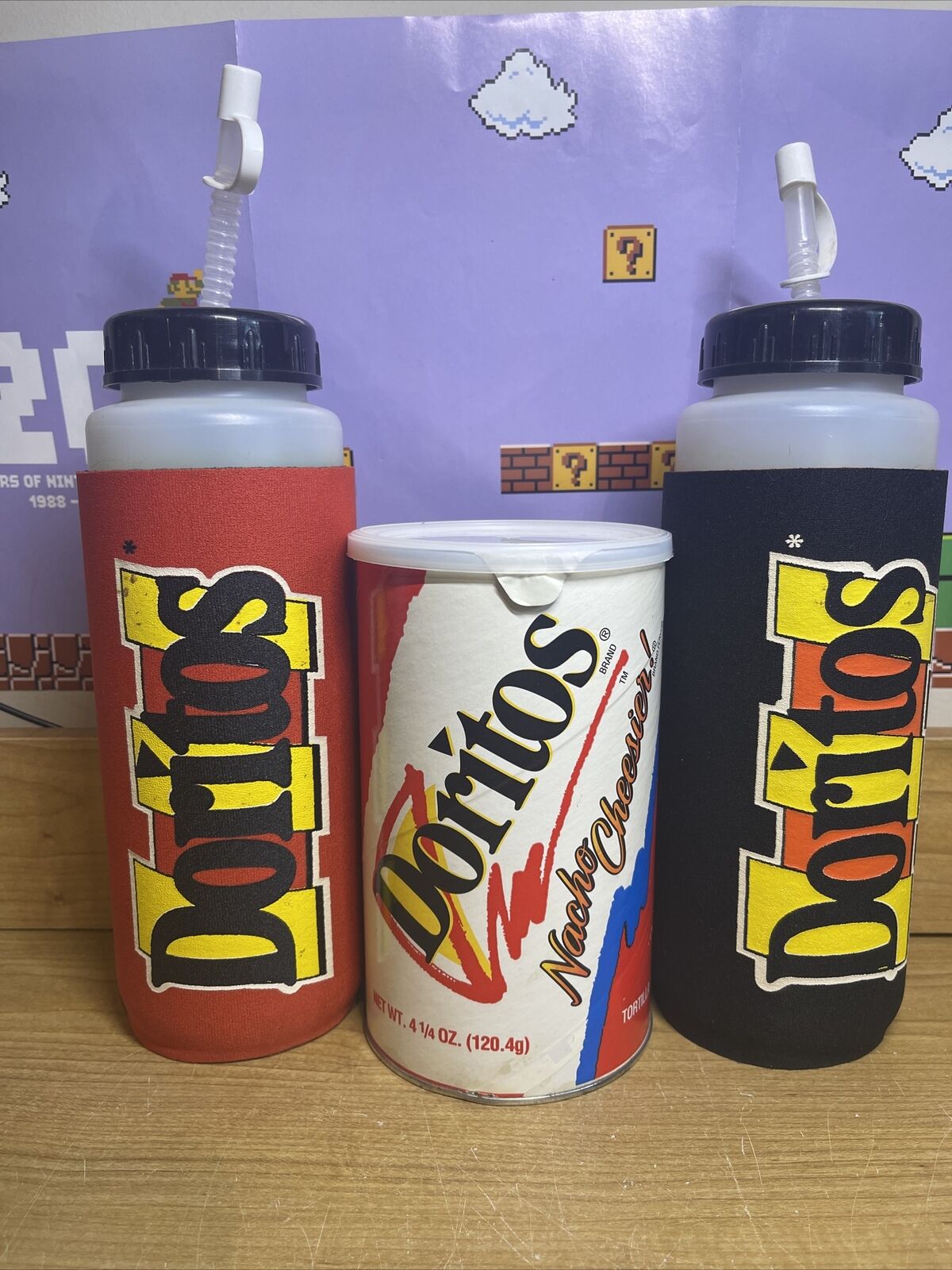 Vintage 1990's Promo Doritos Bottle and Chip Container FRITO LAYS.