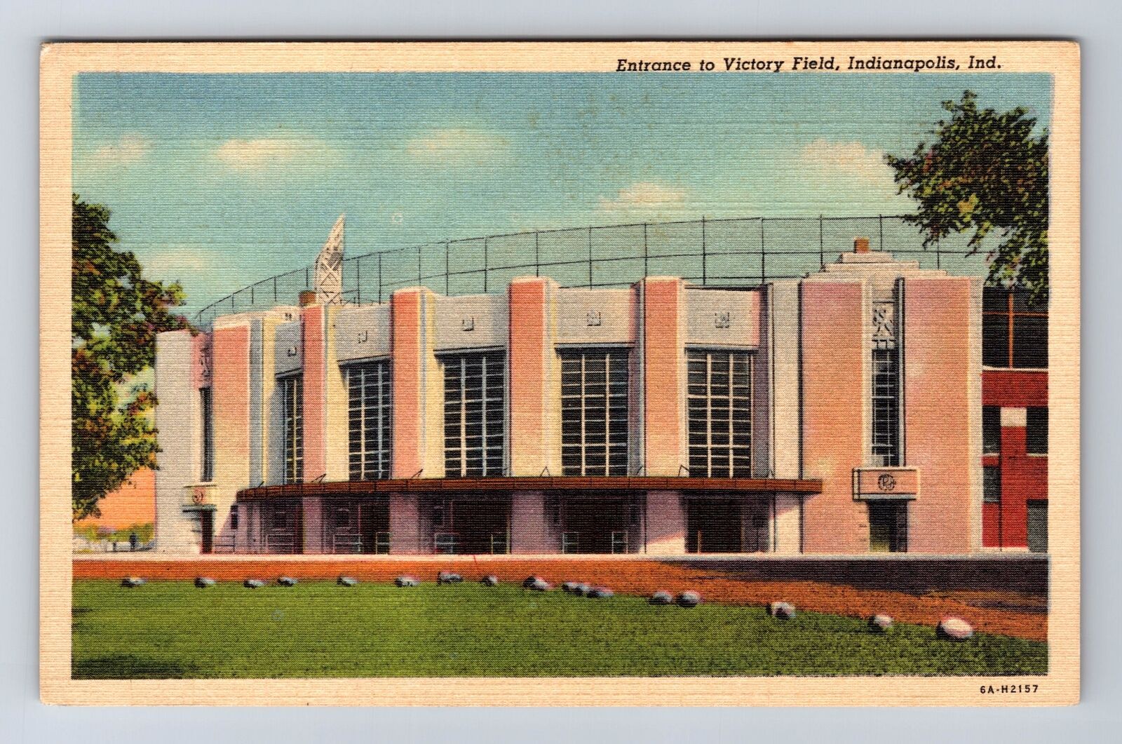 Indianapolis IN-Indiana, Entrance to Victory Field, Antique Vintage Postcard