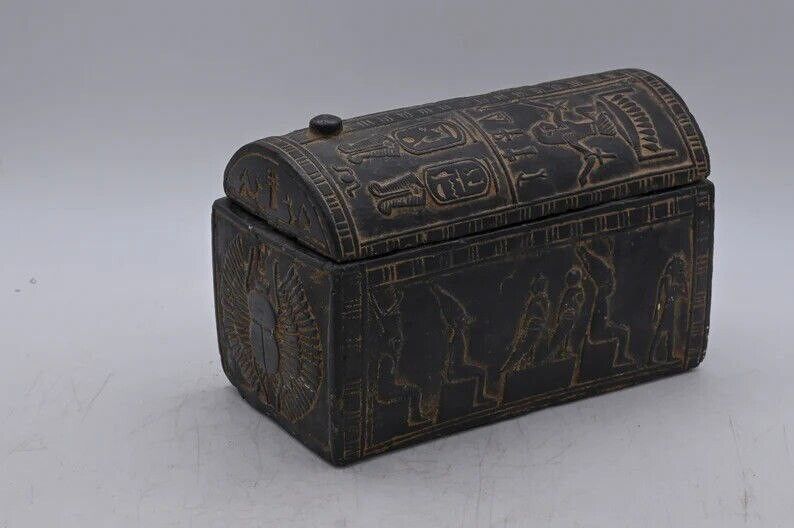 An Ancient Egyptian Box with Pharaonic Inscriptions and a Heavy Stone Made Egyp