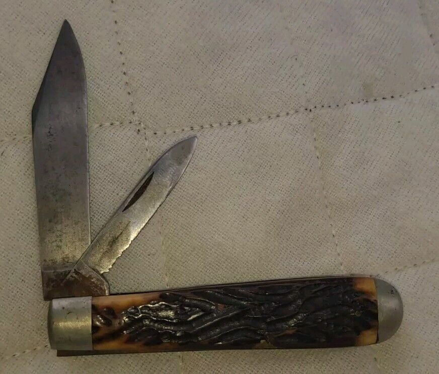 Vintage Winchester 2952 Folding Pocket Jack Knife Bone Handle Rare