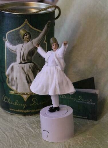 2-3day US shp Whirling Dervish Turkish spinning white Book  AAA Battery operated