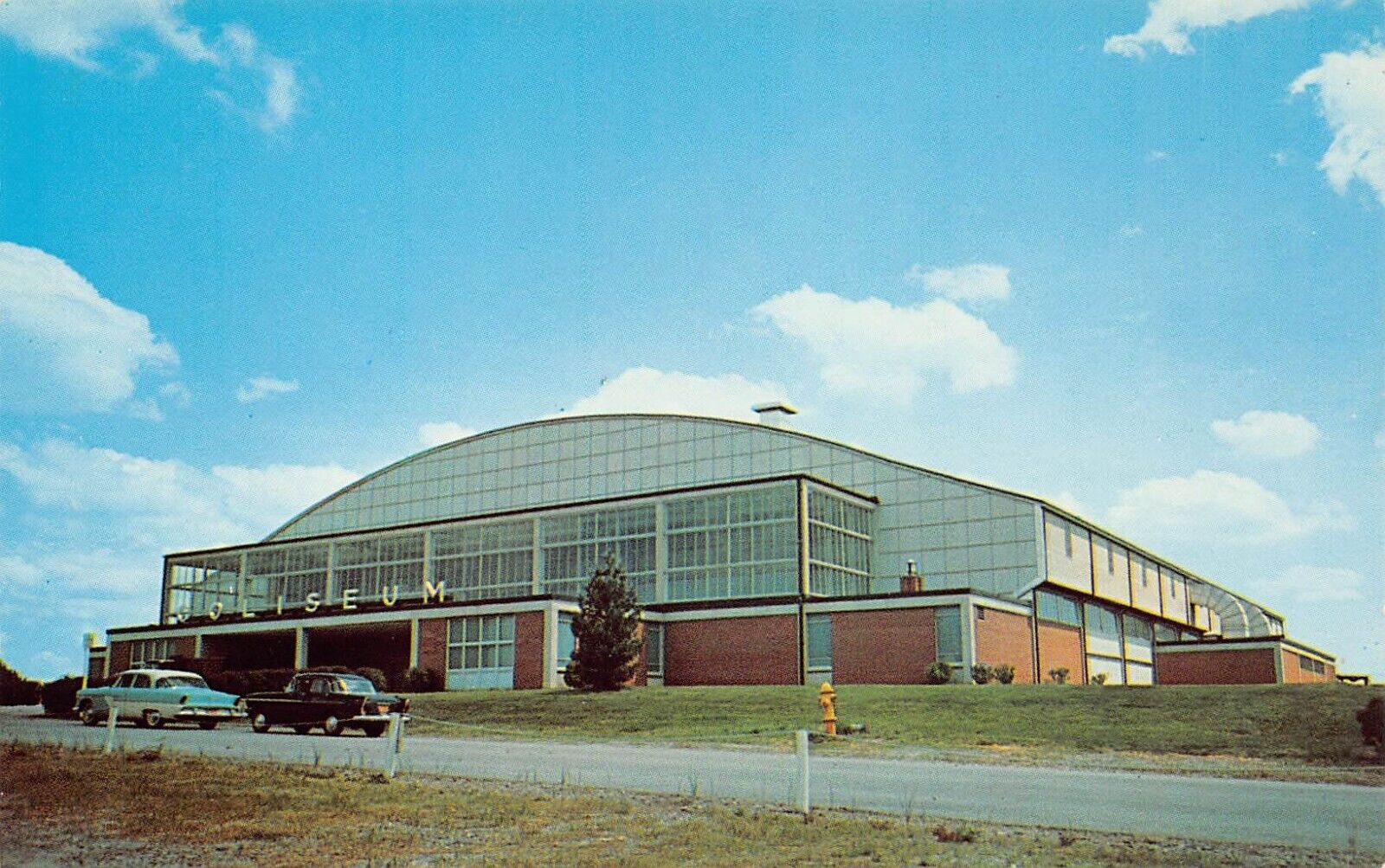 Winston Salem NC Memorial Coliseum Carolina Cougars Stadium Arena Postcard D9