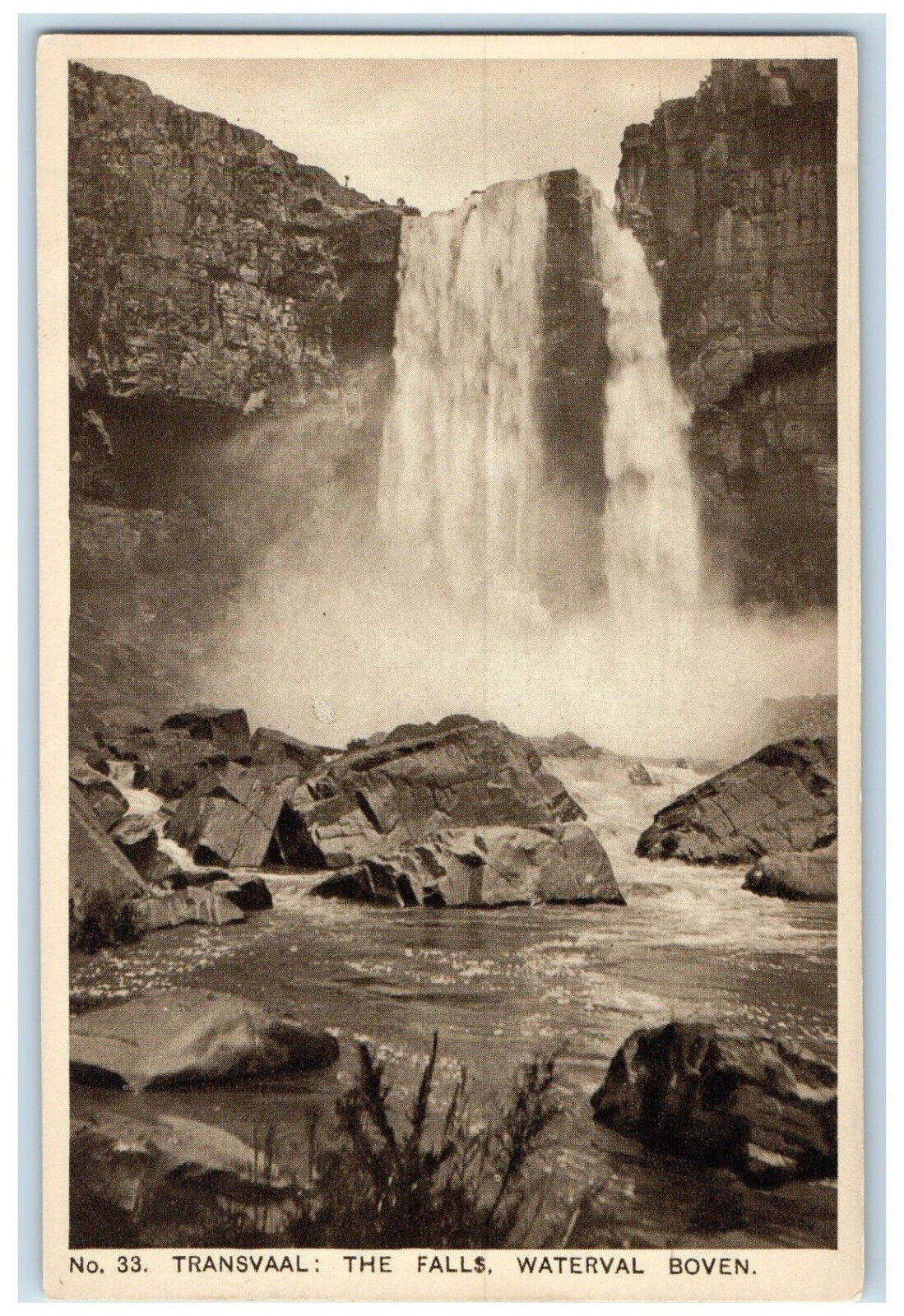 c1930's No. 33 Transvaal The Falls Waterval Boven South Africa Postcard