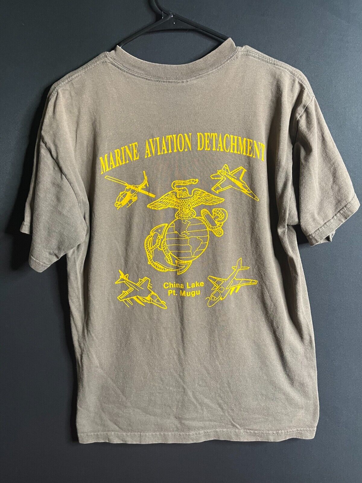 vintage marine shirt size M USMC army aviation distressed MAD china lake pt mugu