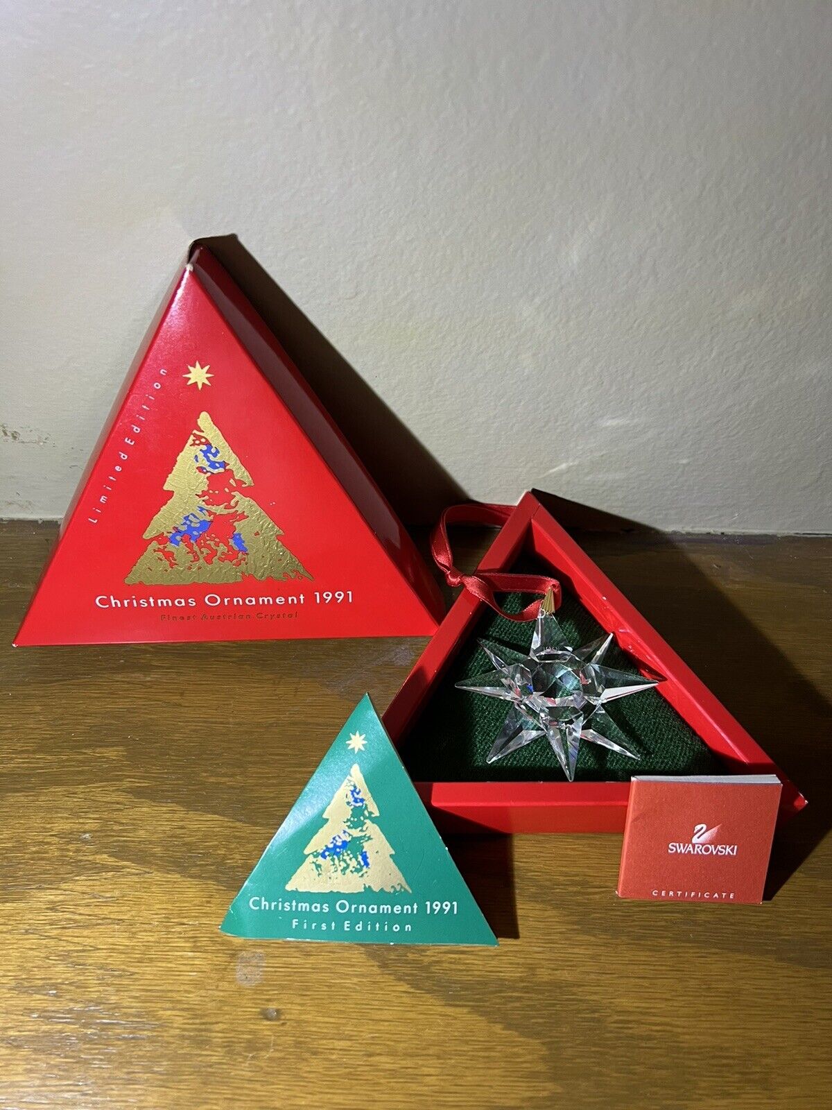 Rare 1991 Swarvoski First Edition Christmas Ornament
