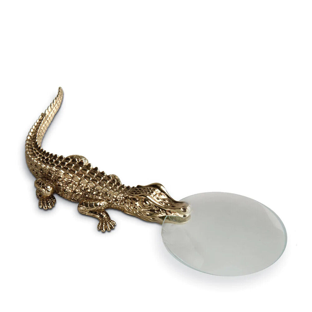 L'OBJET Crocodile Magnifying Glass 24K Gold Plated 7X Magnification - CU9670
