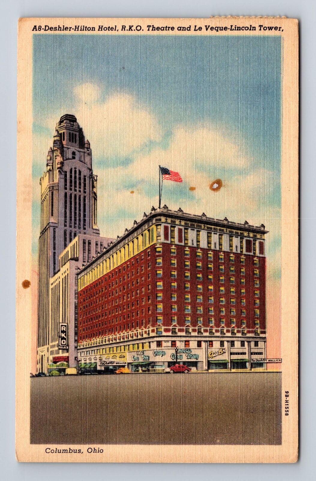 Columbus OH-Ohio, Deshler Hilton Hotel, Advertisement, Vintage c1955 Postcard