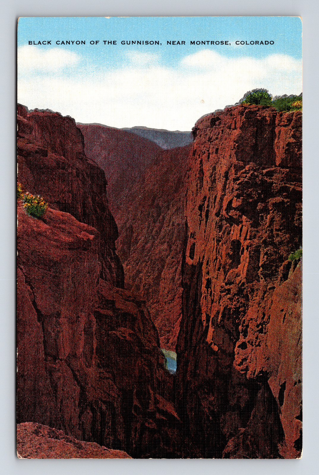 Linen Postcard Montrose CO Colorado Black Canyon of the Gunnison