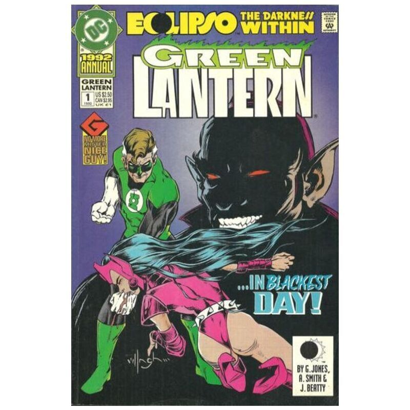 Green Lantern Annual #1 1990 series DC comics NM Full description below [f/