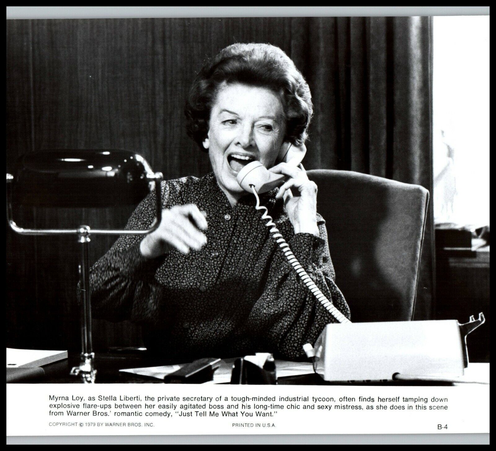 Myrna Loy in Just Tell Me What You Want (1979) WARNER BROS ORIGINAL PHOTO MC 2