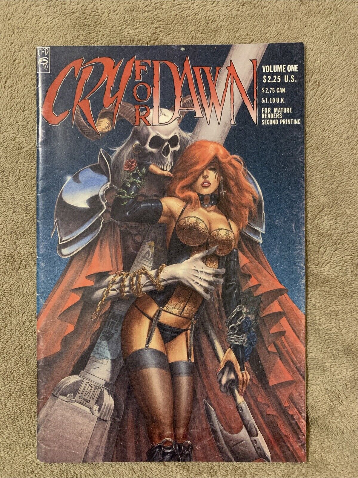 CRY FOR DAWN #1, 1990 2nd Print, Signed &Numbered by Both J. Linsner & J. Monks