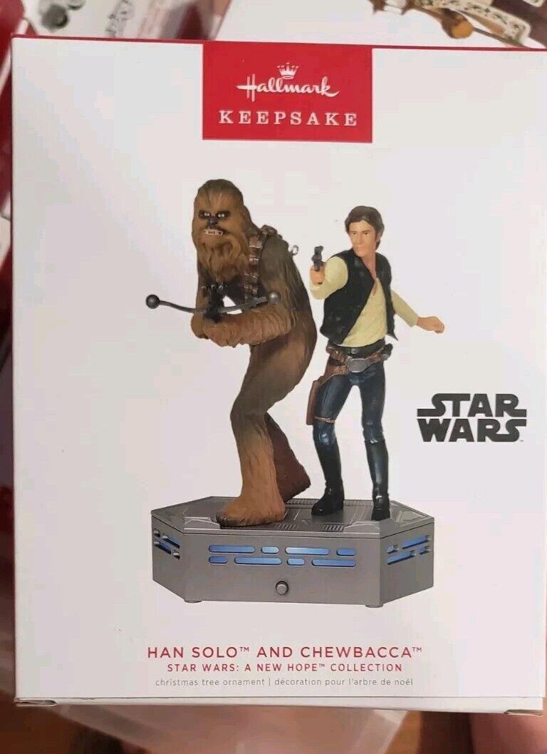 2022 Hallmark Star Wars Storyteller Han Solo and Chewbacca A New Hope Ornament 