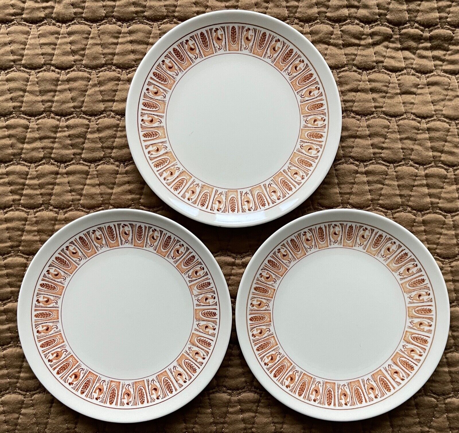 Vintage Mid Century Taylor Smith Taylor Chicken Rice Bread Plates Dishes MCM