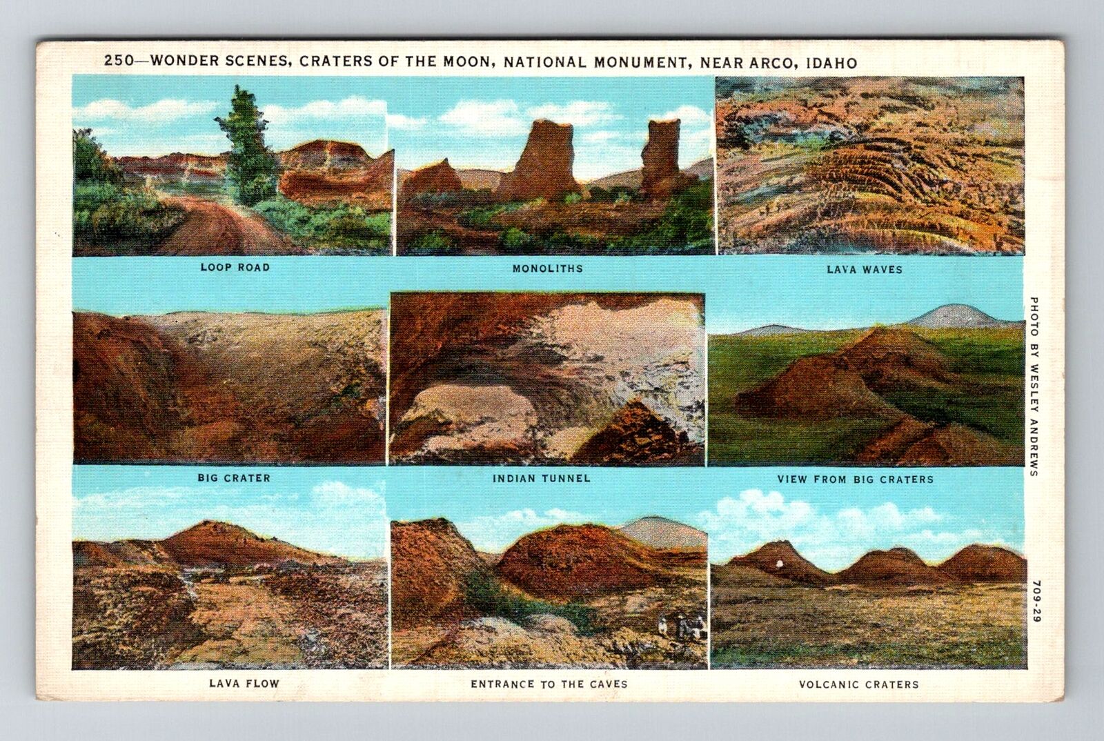 Arco, ID-Idaho, Craters Of The Moon Scenes Monument, Vintage Souvenir Postcard