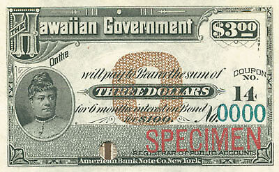 Hawaiian Government $3 Coupon - General Stocks