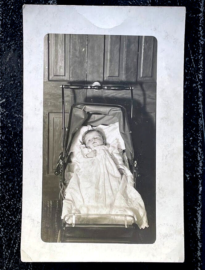Antique Post Mortem Photo Postcard Baby Child Kid Death 1900's Old Picture RPPC