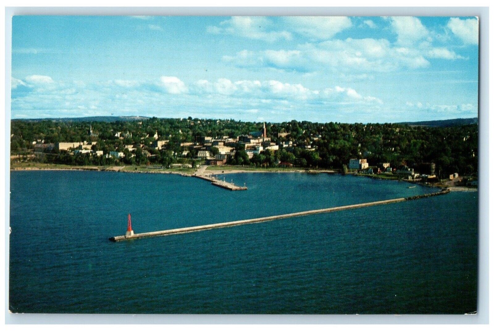 c1960 Little Traverse Bay Resort Area Exterior River Petoskey Michigan Postcard