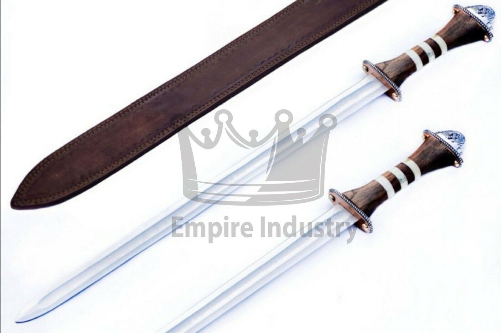 35 Inch Long Double Edge Sword, High Carbon Steel Blade, Blood Groove On Blade