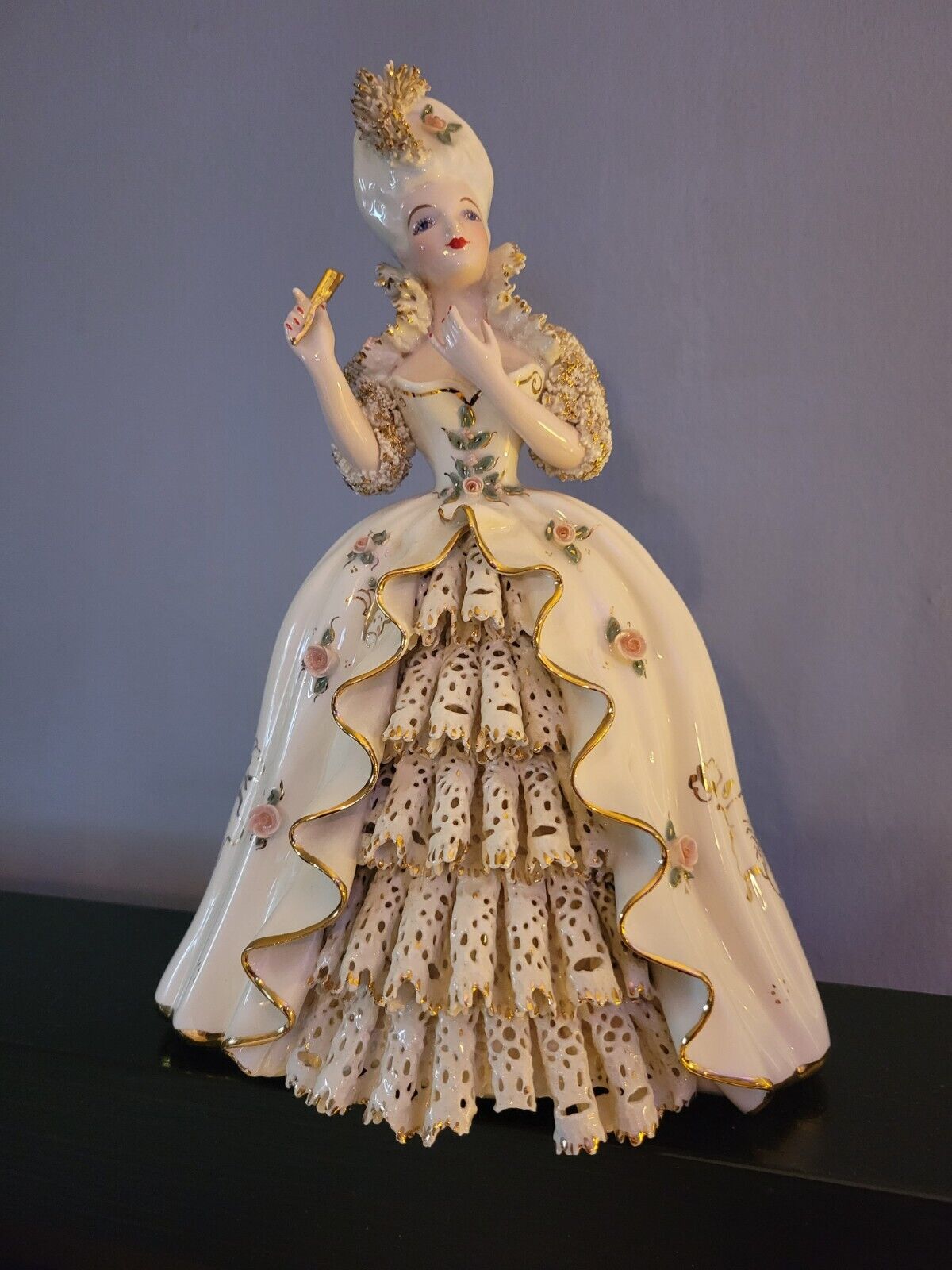 Rare Vintage Florence Ceramics Figurine Marie Antoinette 1950's Very Good Cond.