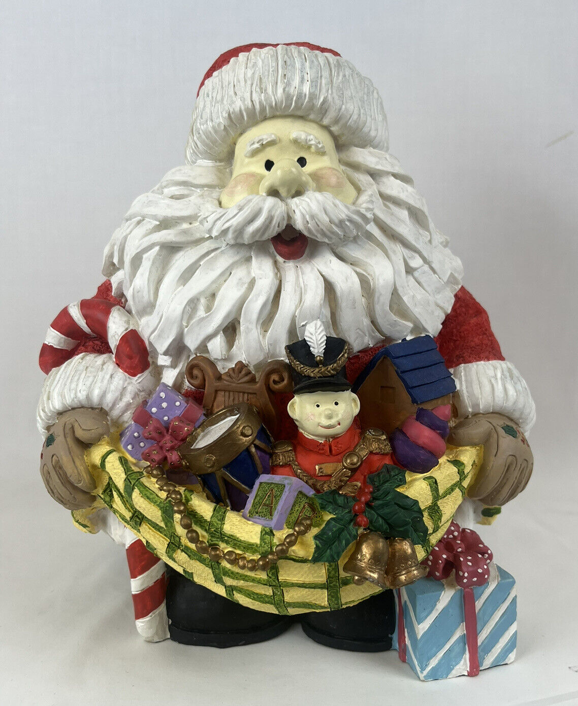 VINTAGE SANTA “CHRISTMAS EVE” Sears #97223 Cast Resin Figure Santa With Toy Bag