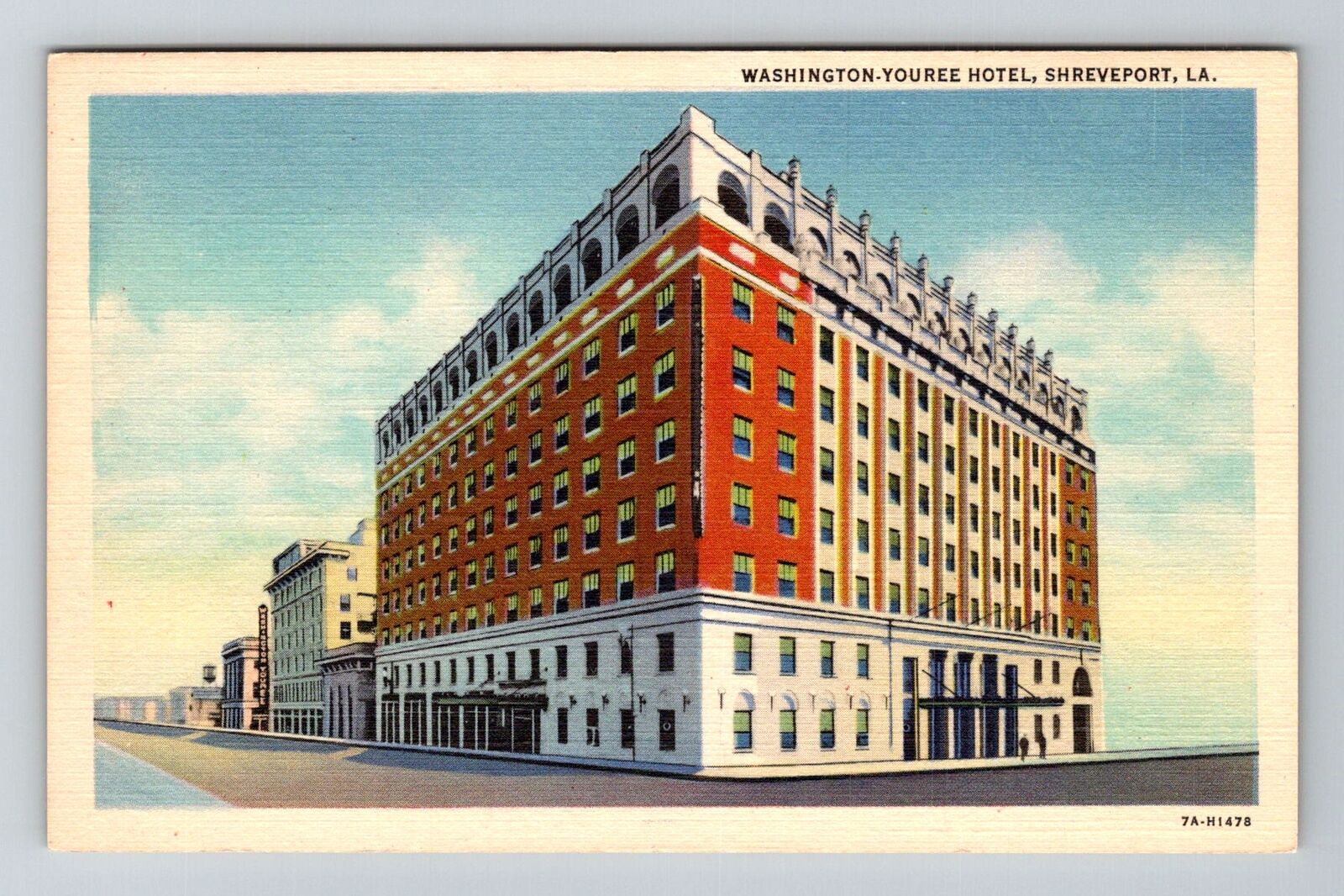 Shreveport LA-Louisiana, Washington Youree Hotel Antique Vintage Postcard