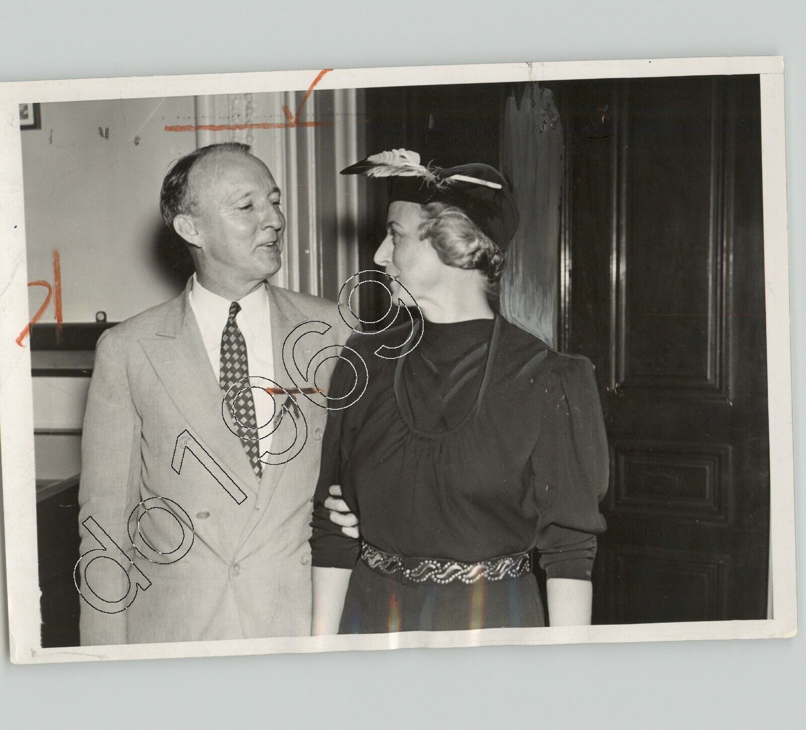 SEN. HUGO L. BLACK & Wife in WASHINGTON, DC for SUPREME COURT Vote 1937 Pr Photo