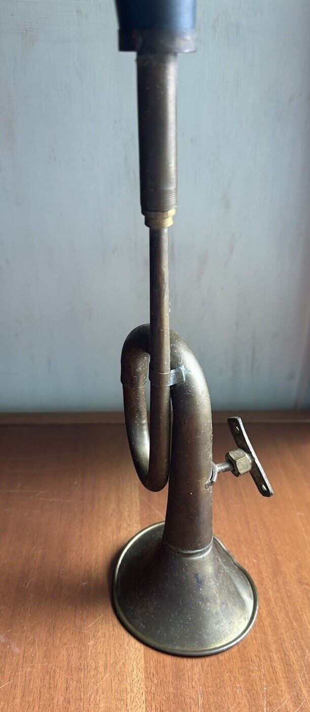 Vintage Antique Brass Single Twist Automotive Car Horn Works Trumpet 16.5”