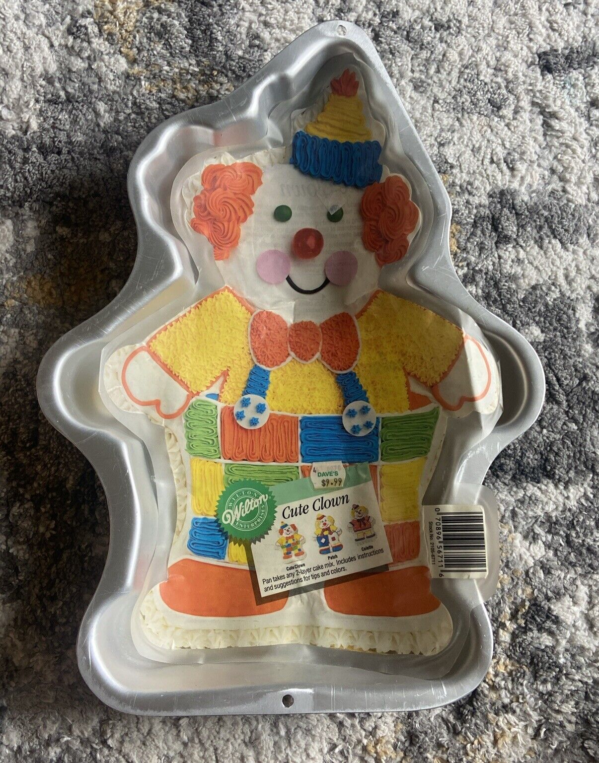 Vintage 1993 Wilton Cute Clown Patch Colette Cake Pan  Character Birthday 