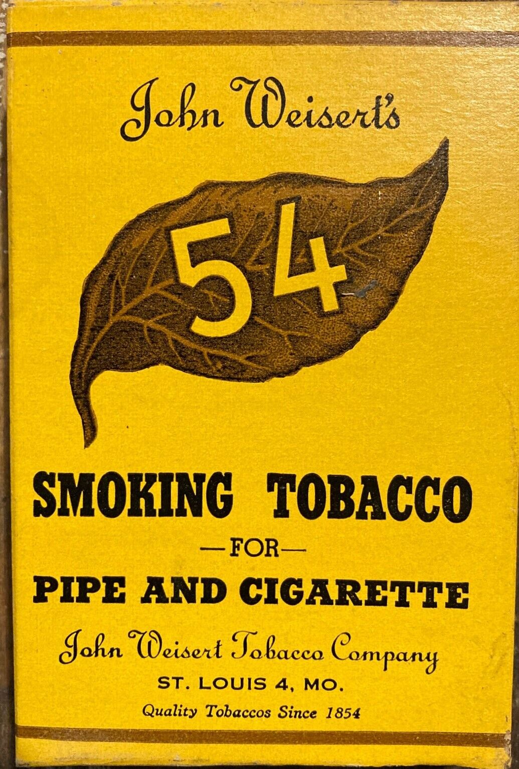 1940's Vintage 54 Smoking Tobacco Box Empty New Old Stock – John Weisert Company