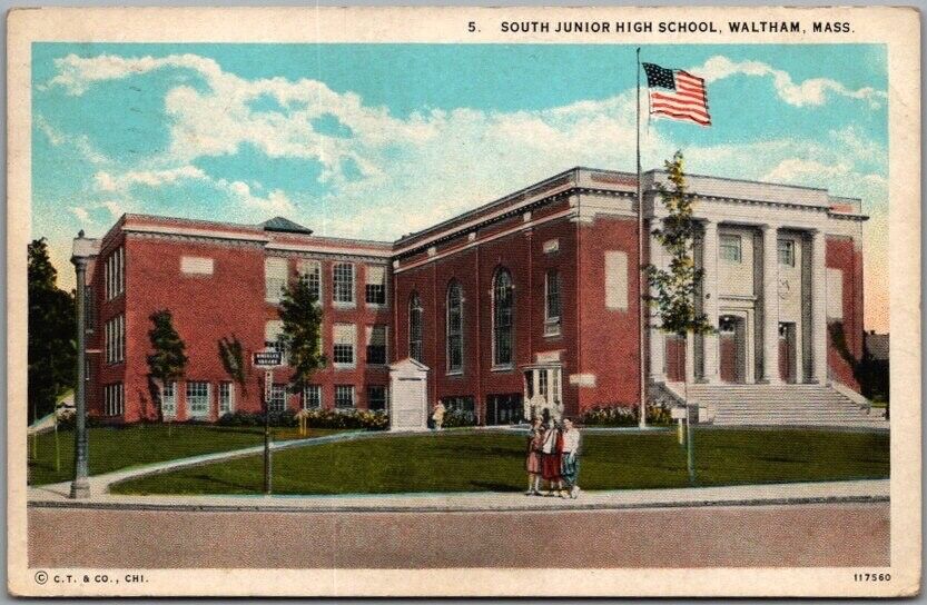 1929 Waltham, Massachusetts Postcard \