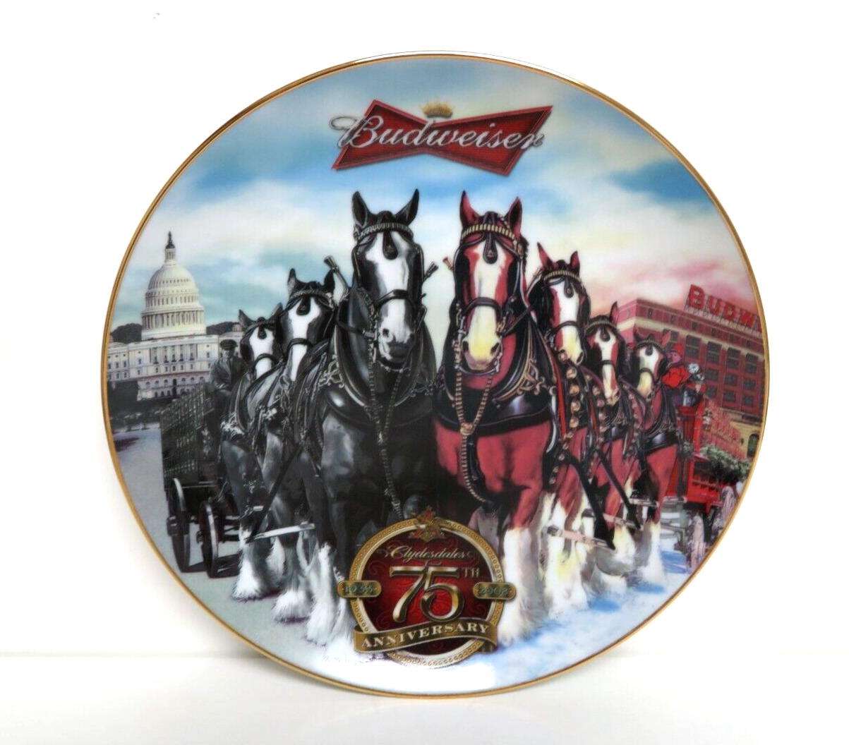 Budweiser 2008 75 Years of Proud Tradition Annual Holiday Plate  N17340