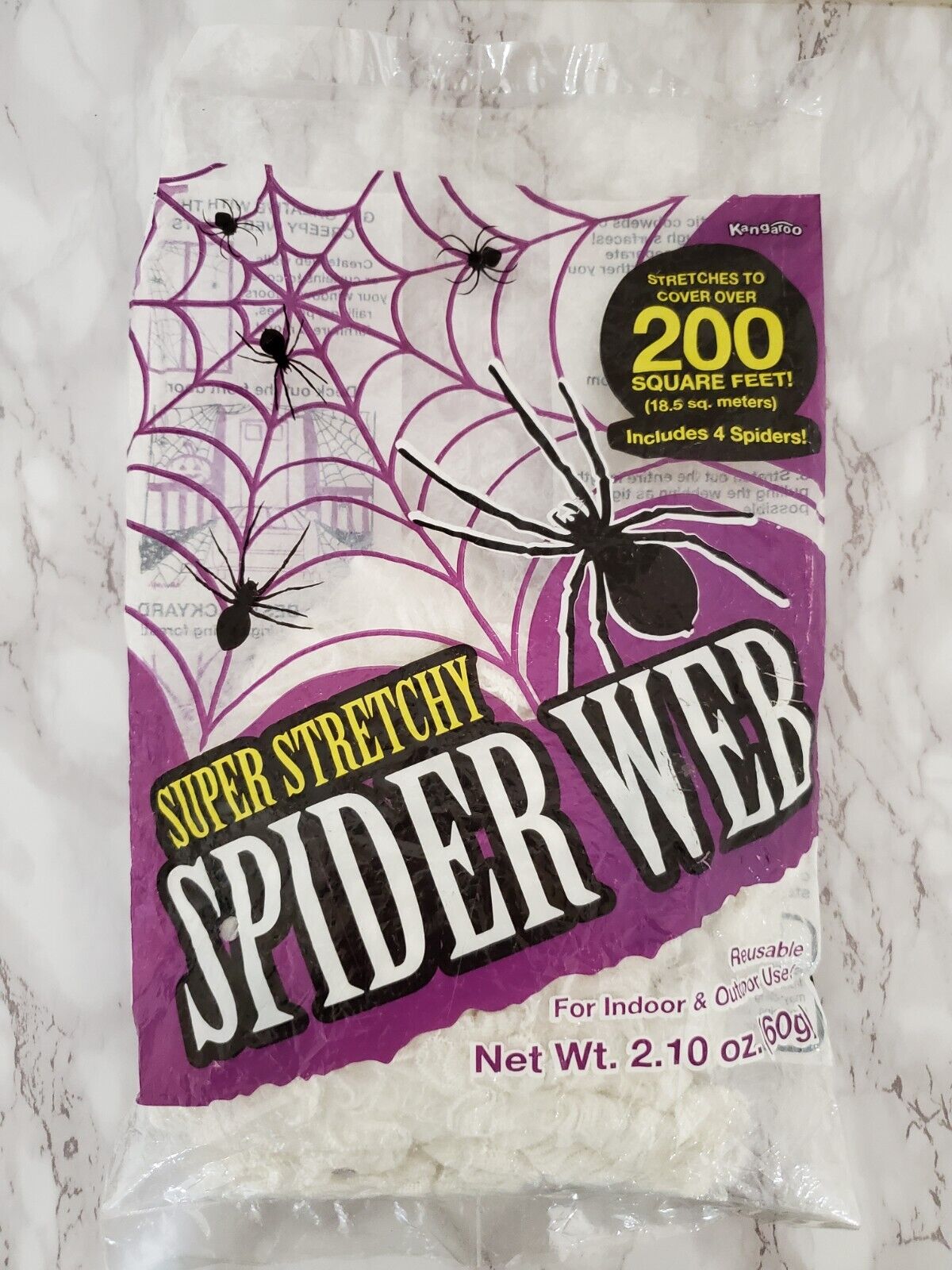 Kangaroo Super Stretchy Spider Web indoor / Outdoor 200 sq ft Ships Free