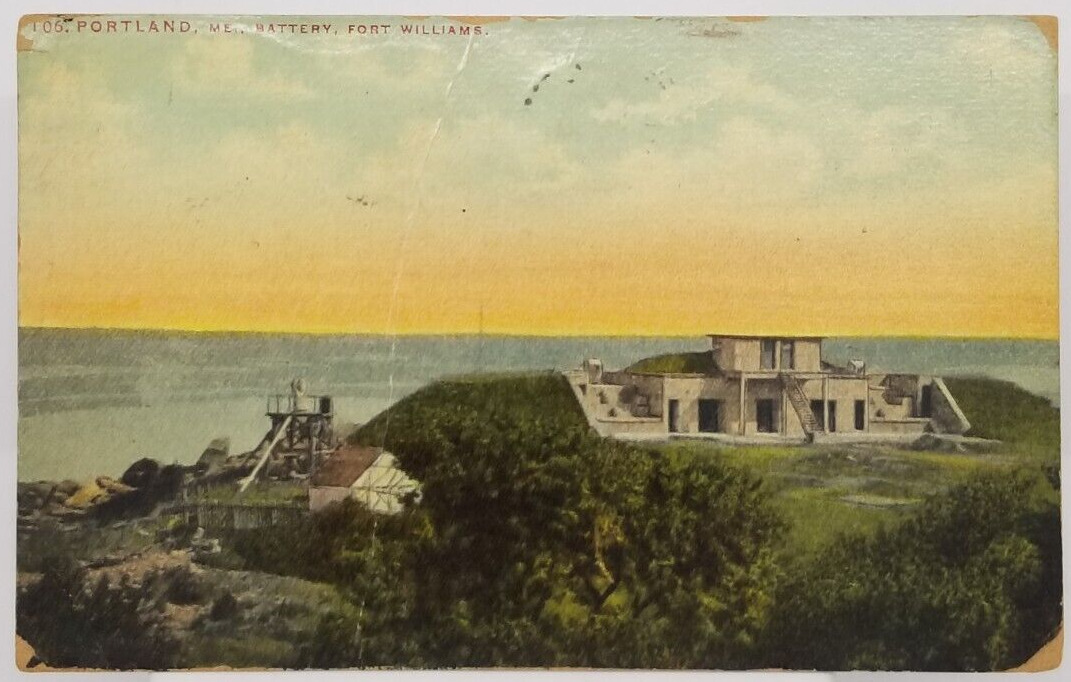 MAINE Portland Fort Williams Battery Military c1912 ME Postcard