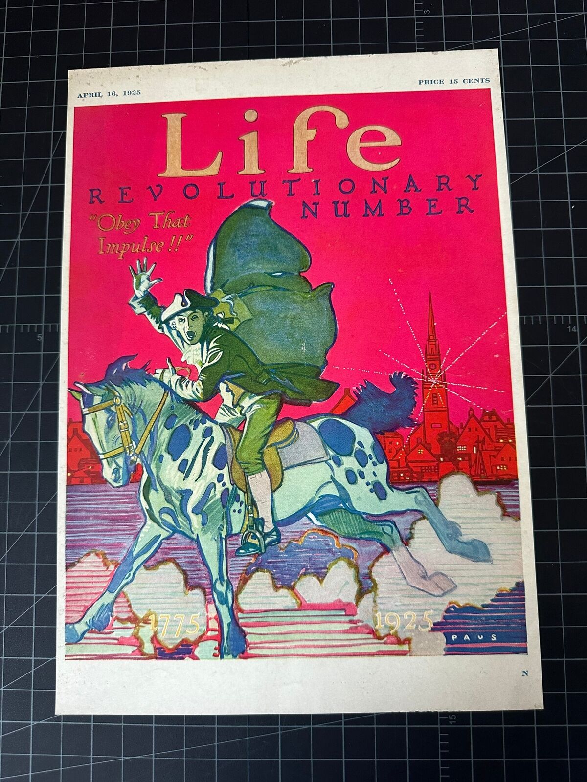 Rare Vintage 1925 Life Magazine Cover - COVER ONLY