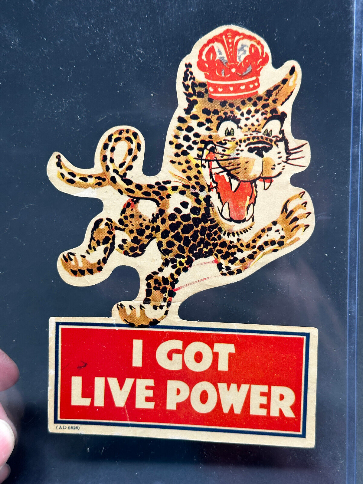 vtg RARE 'I Got Live Power' Red Crown Gasoline Advertising sticker diecut gas