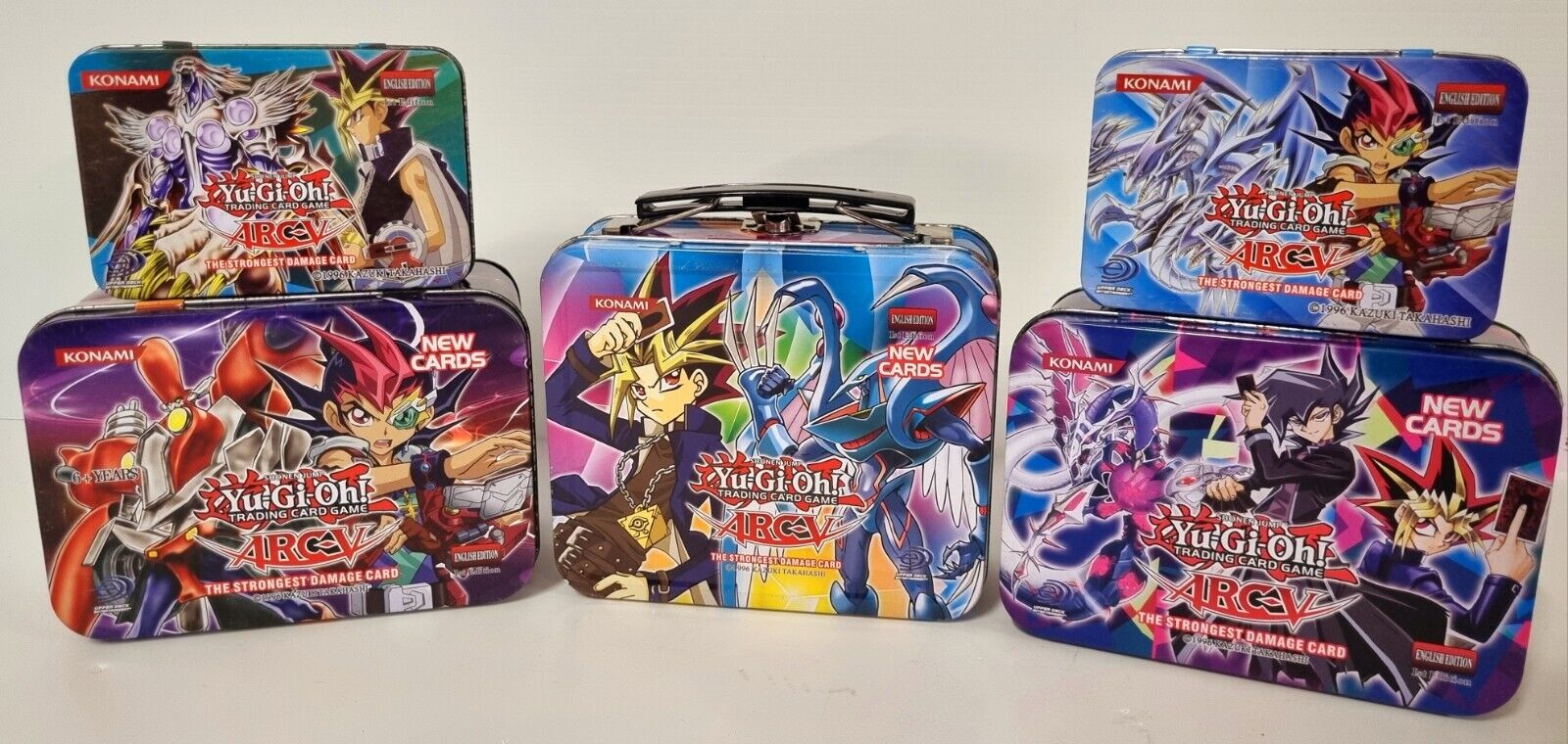 5 x Yu-Gi-Oh Arc-V Collectable Trading Card Tins Konami | No Cards Included |