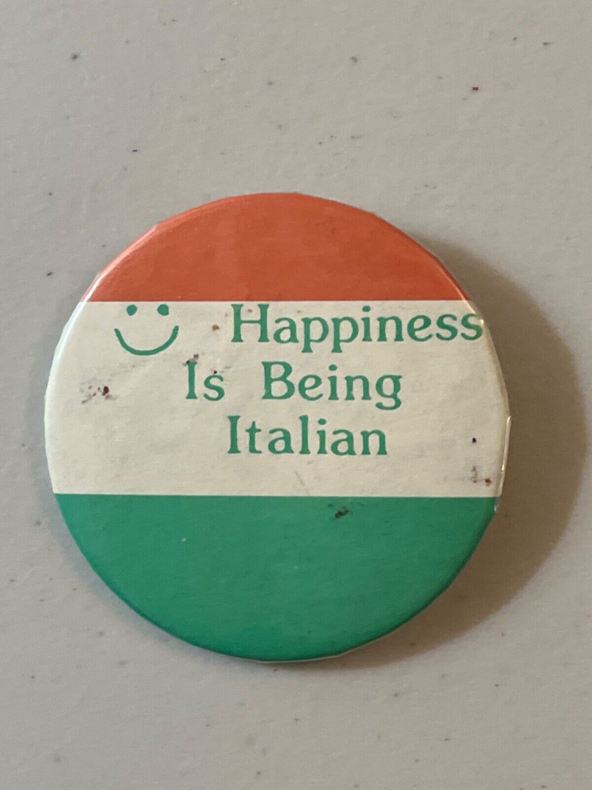 Happiness Is Being Italian Button Pin