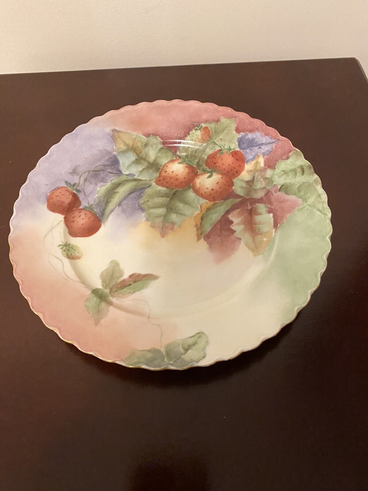 Antique O&EG Royal Austria Berries Plate 8-3/4\