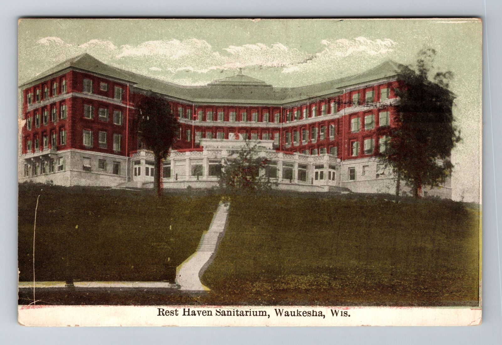Waukesha WI-Wisconsin, Rest Haven Sanitarium, Antique Vintage c1910 Postcard