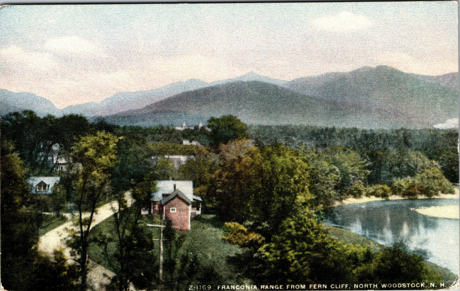Franconia Range From Fern Cliff North Woodstock New Hampshire Vintage Postcard 