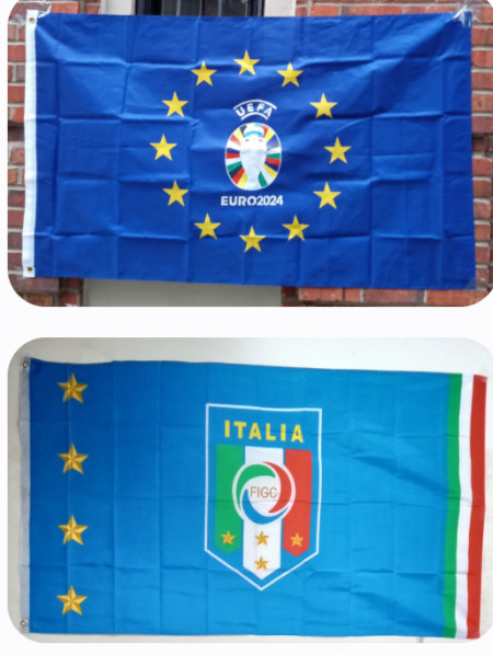 1 ITALY FEDERATION FLAG (3x5 FT) + 1 EURO-2024 FLAG (3X5 FT) $45