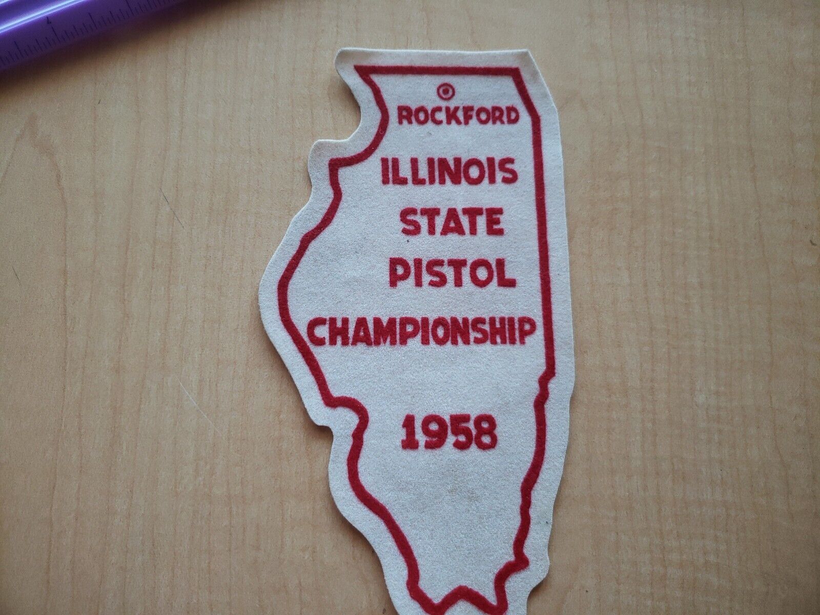 Rickford Illinois State Pistol Champion Felt Patch 1958